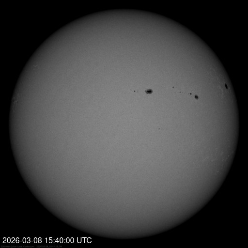 SDO/HMI intensity image showing sunspots